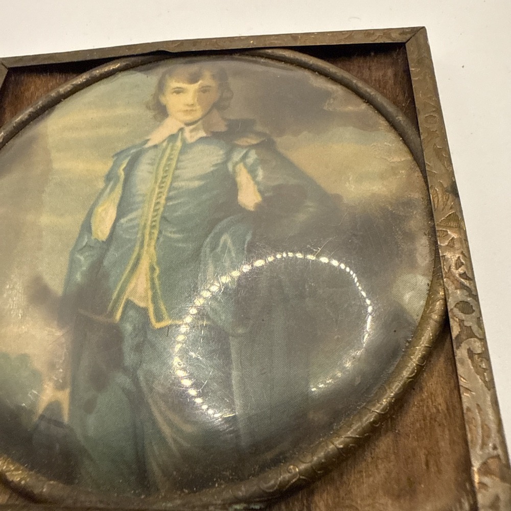 MINI ANTIQUE FRAMED The Blue Boy Thomas Gainsborough 3x3" - Picture 6 of 9